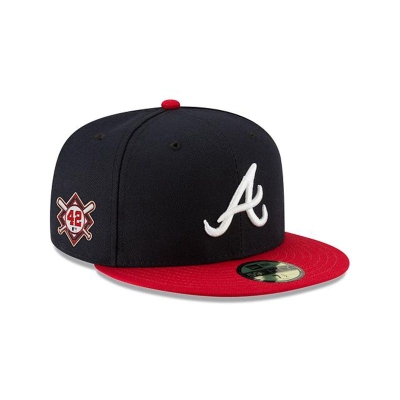 Atlanta Braves Gorra | New Era MLB Jackie Robinson Day 59fifty Fitted Cap Mexico - Azules